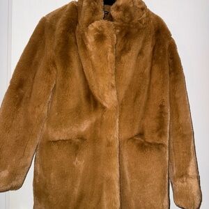 Nasty Gal Women's Tan Faux Fur Coat